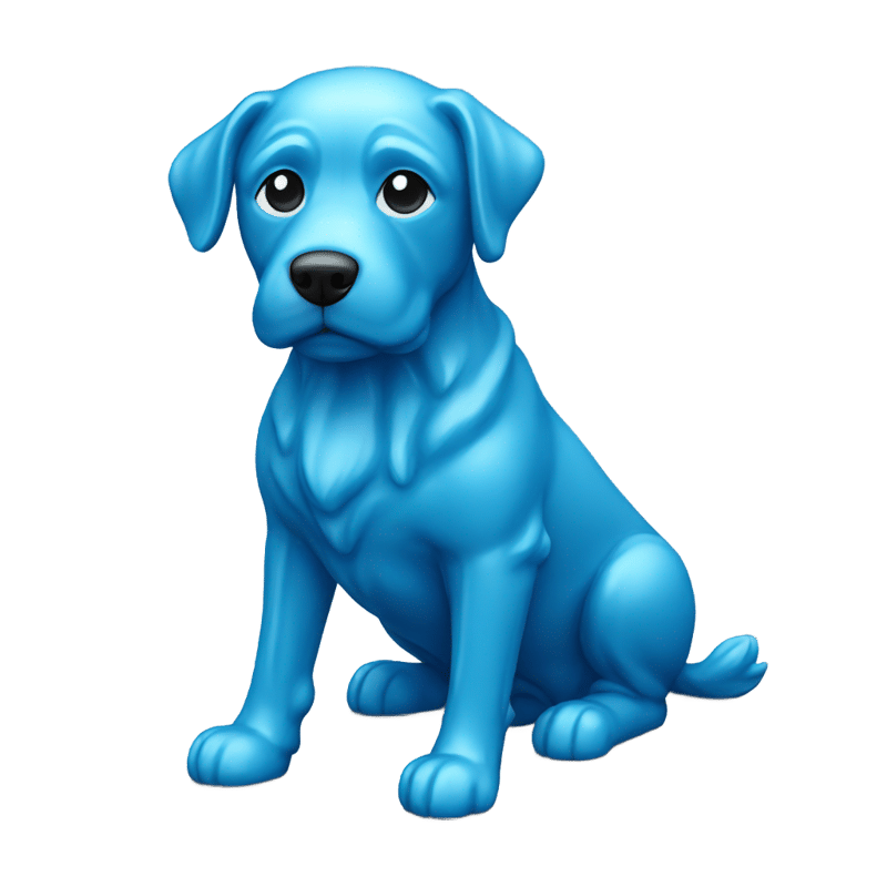 Blue glass dog statue