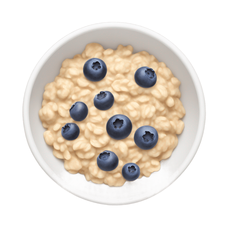 Bowl of oatmeal with blueberries