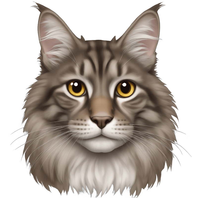 Brown and gray russian mainecoon