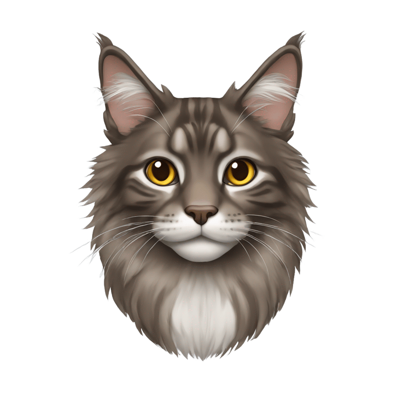 Brown and gray russian mainecoon