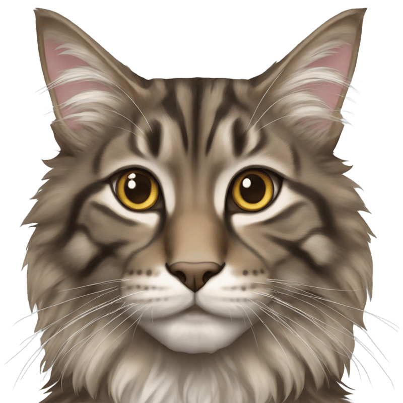 Brown and gray tabby mainecoon