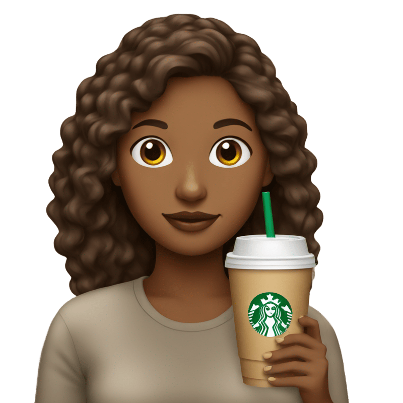 Brown girl holding starbucks