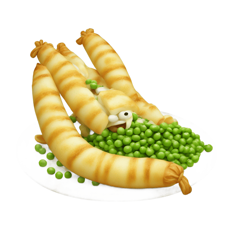 Bruccatzini with some peas