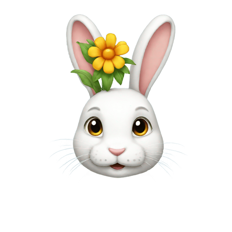 bunny with a flower on its head