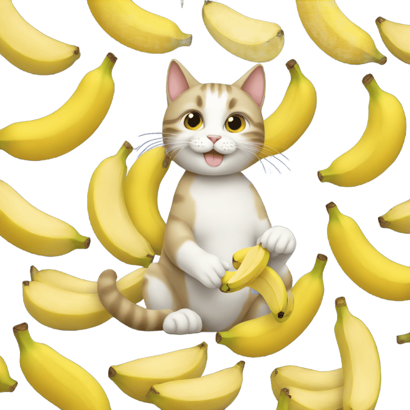 cat eating a banana