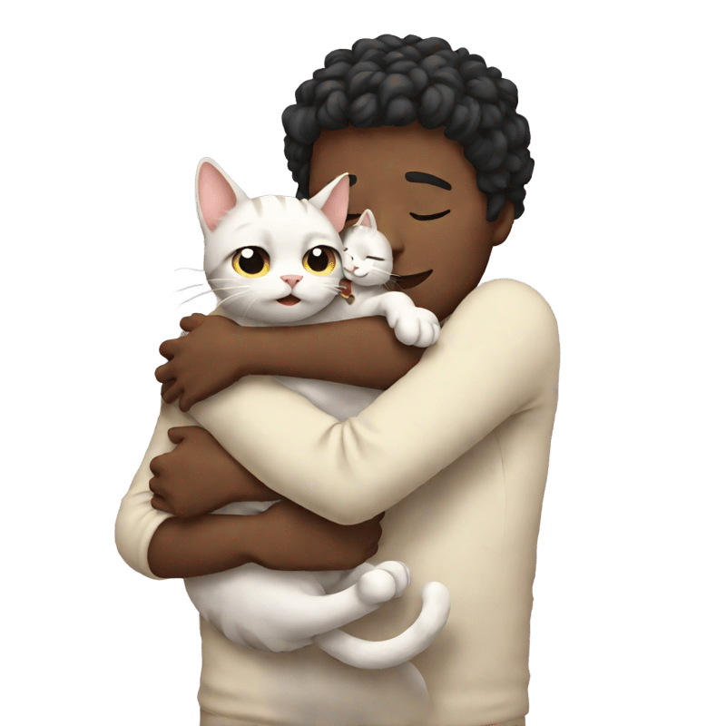 cat hugs human