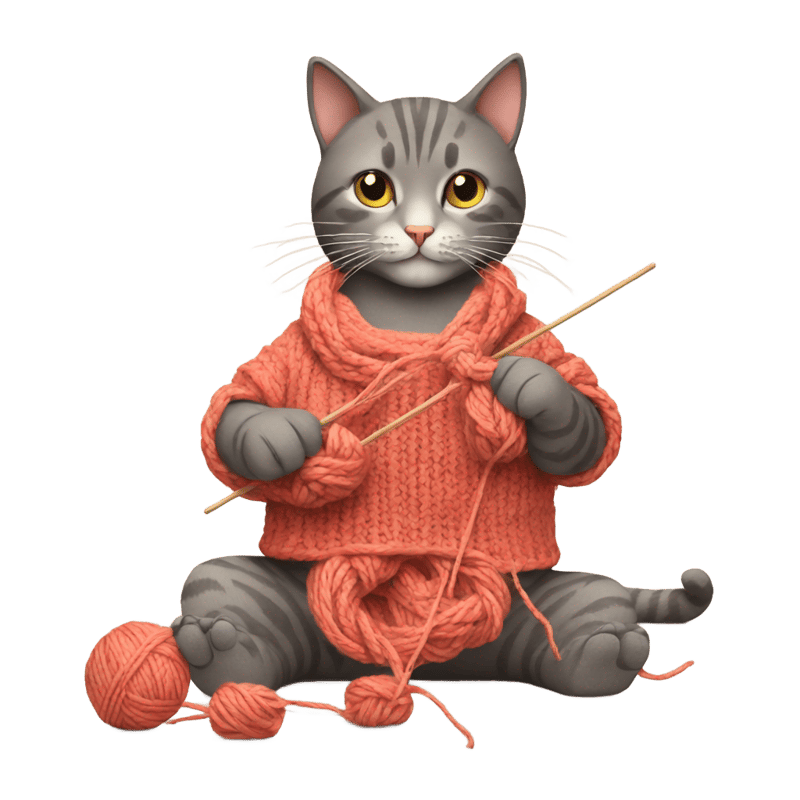 Cat knitting