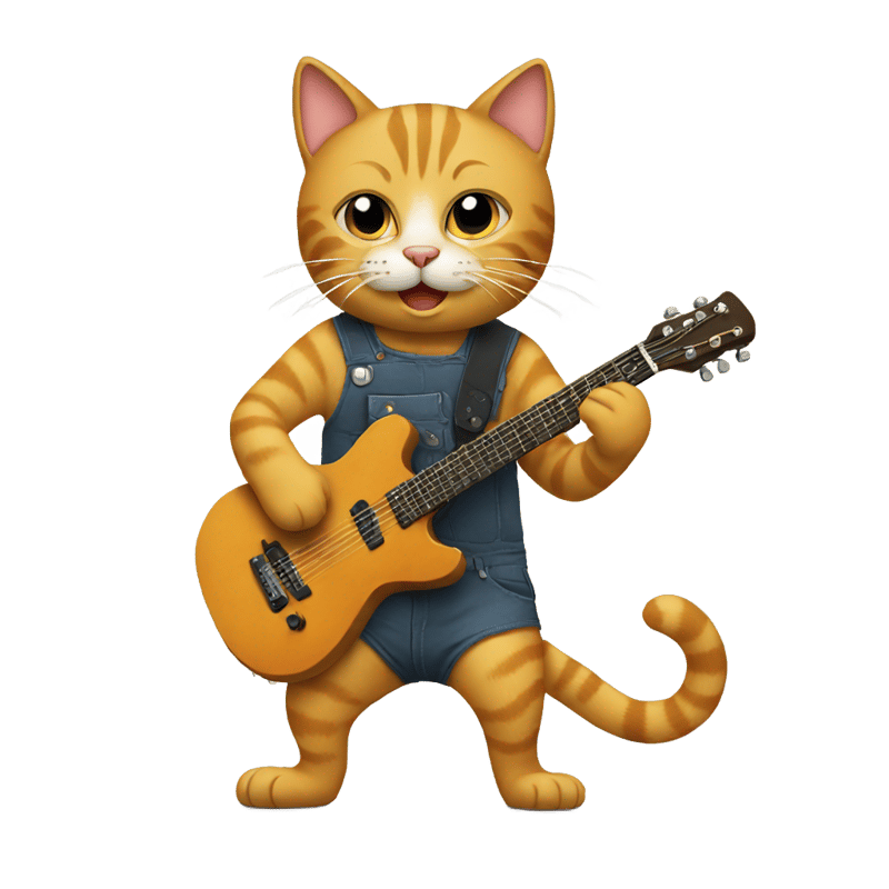 cat playing guitar