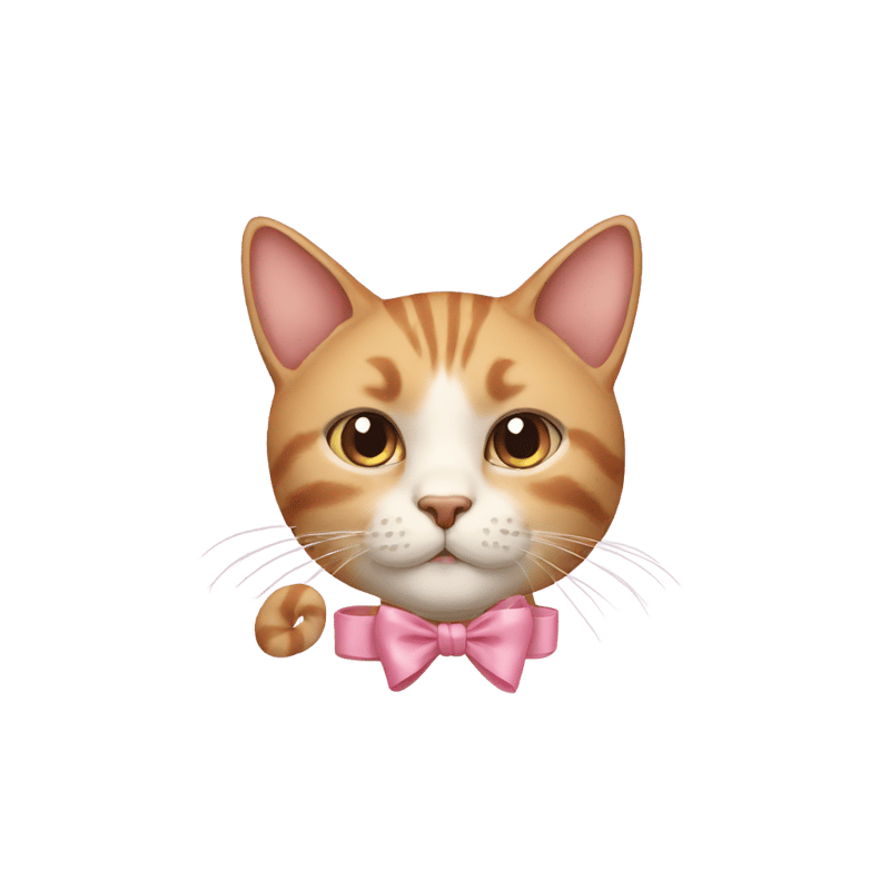 Cat with bow on ear