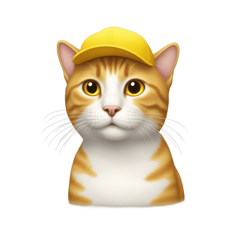 cat with yellow cap