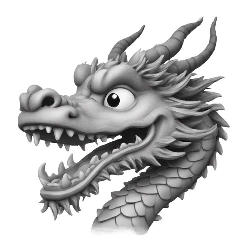 Chinese dragon face funny for little kids. to draw colours on