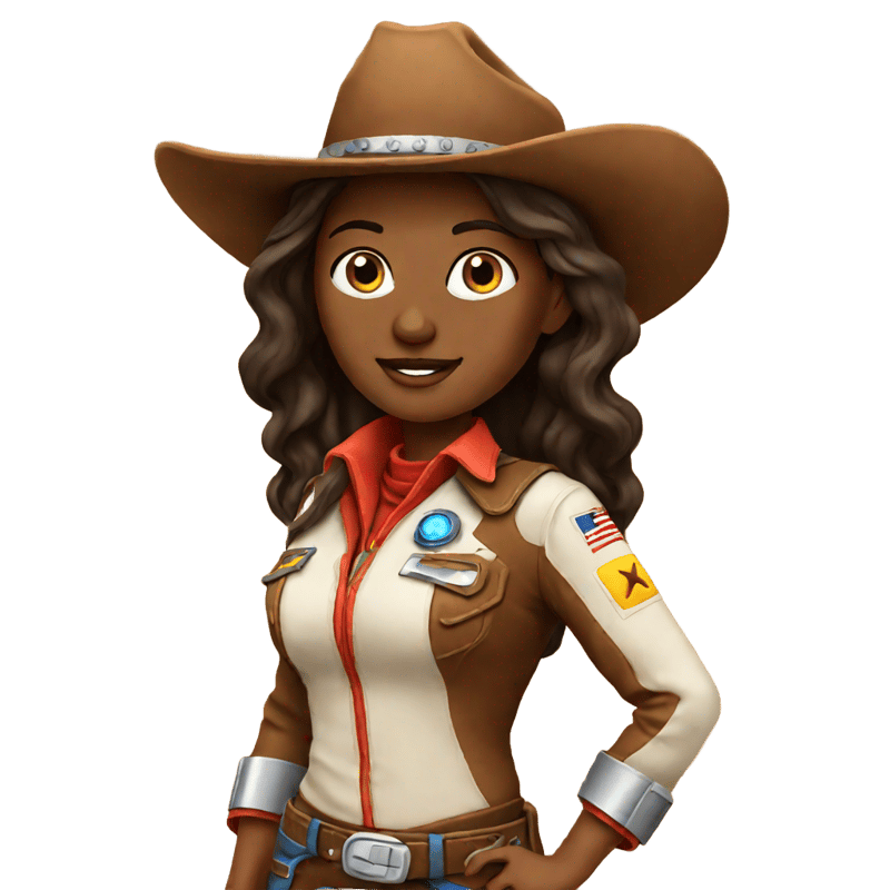 Cowboy brunette girl on mars