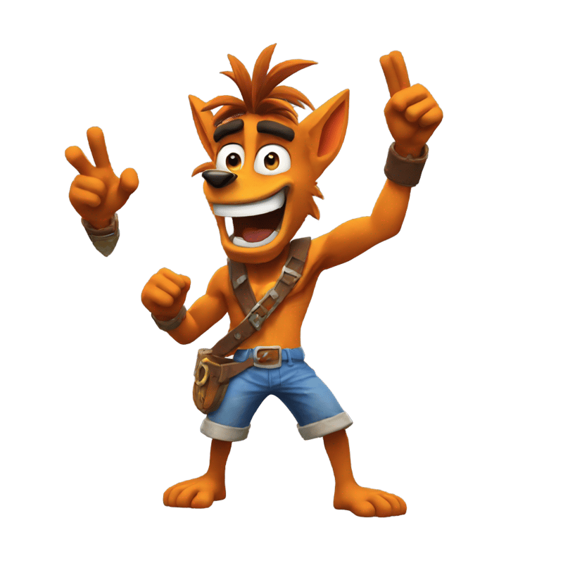 Crash bandicoot doing a Roman salute