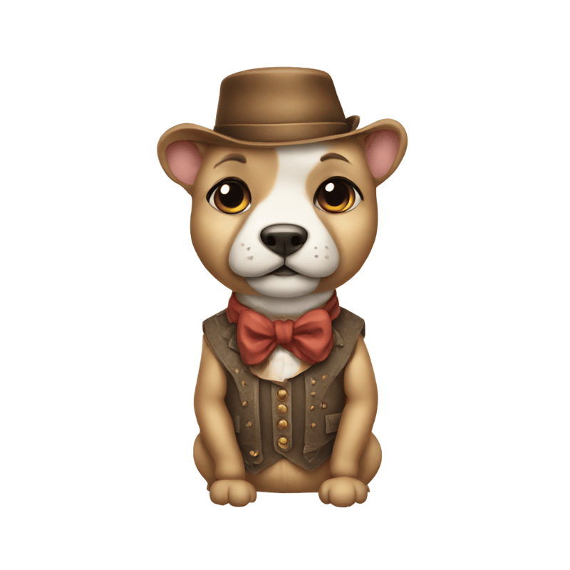 cute animal wearing old fashioned clothing