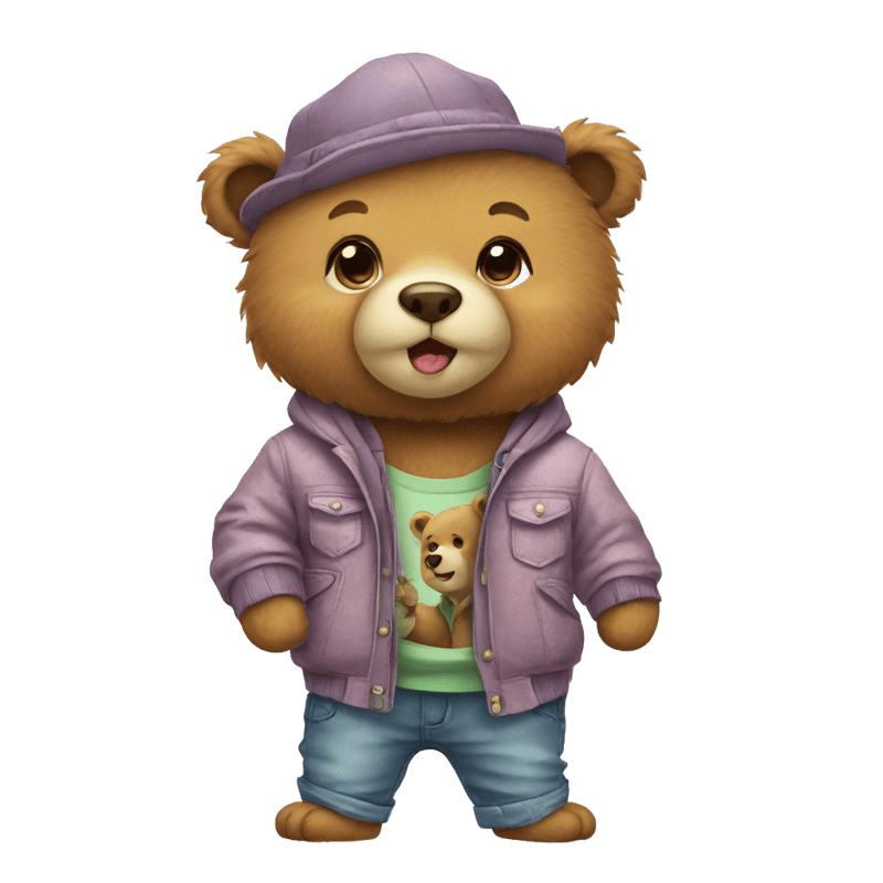 cute bear wearing clothes