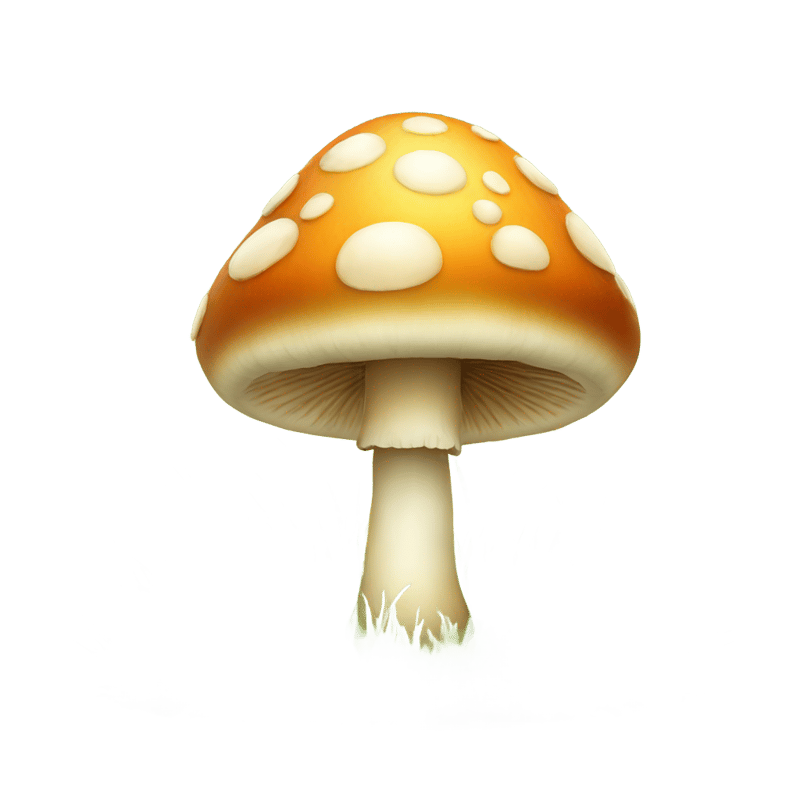 Cute mushrooms on grass