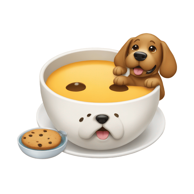 dog and cookie and soup