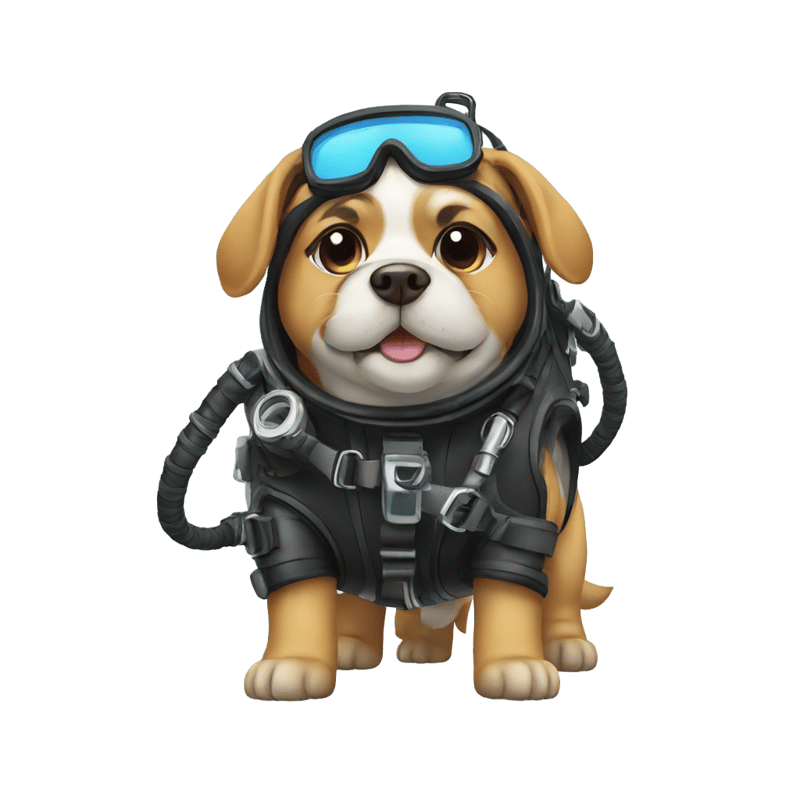 Dog wearing scuba gear