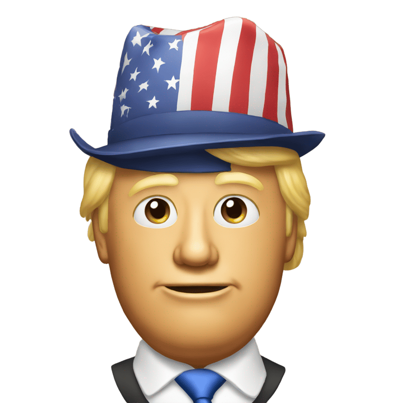 donald trump emoji with a american hat