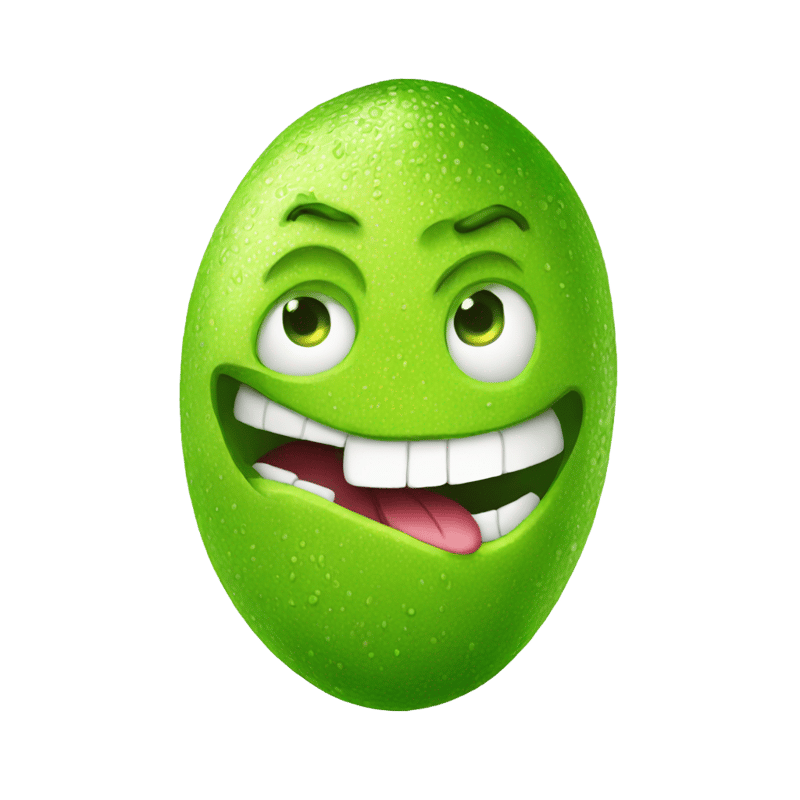 Draw a lime guy with a big mouth