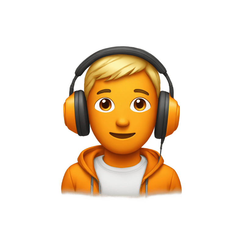 Draw an orange man with headphones