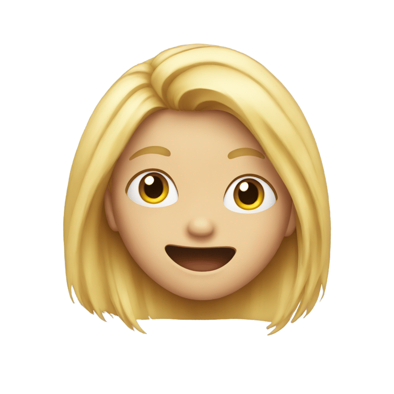 emoji with blonde hair scared and happy