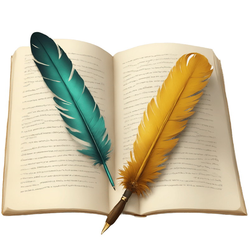 feather pen and book