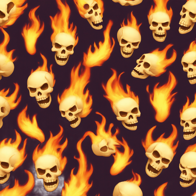 Flaming skull