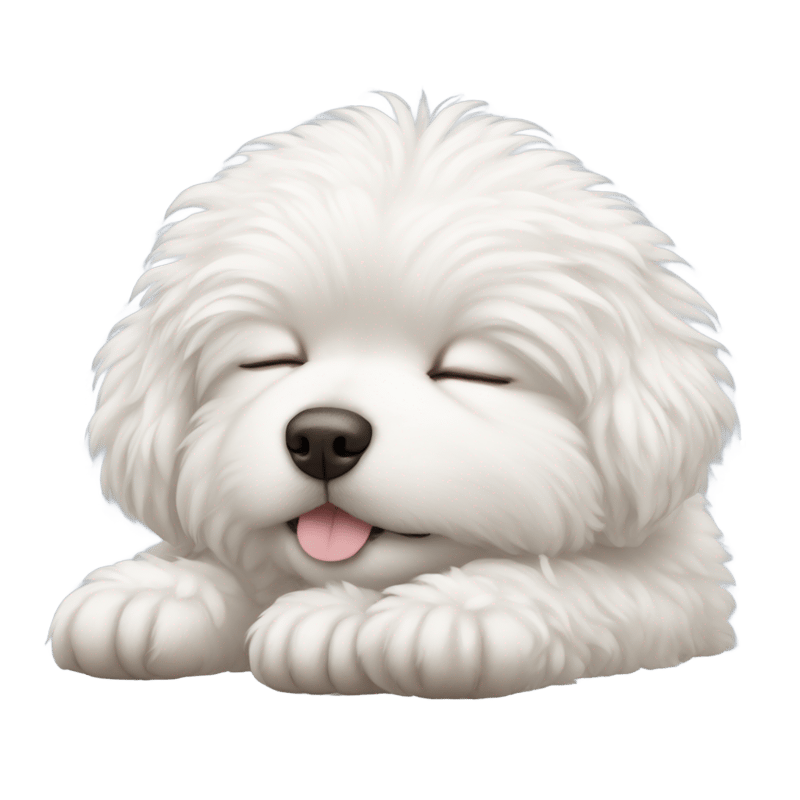 Fluffy white sleeping dog