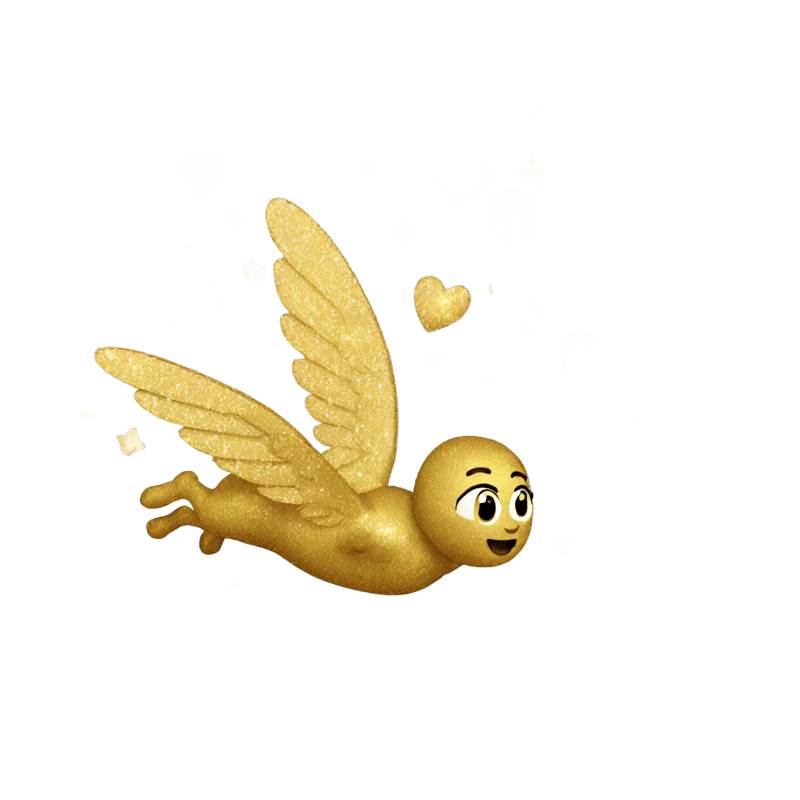 Flying gold glitter