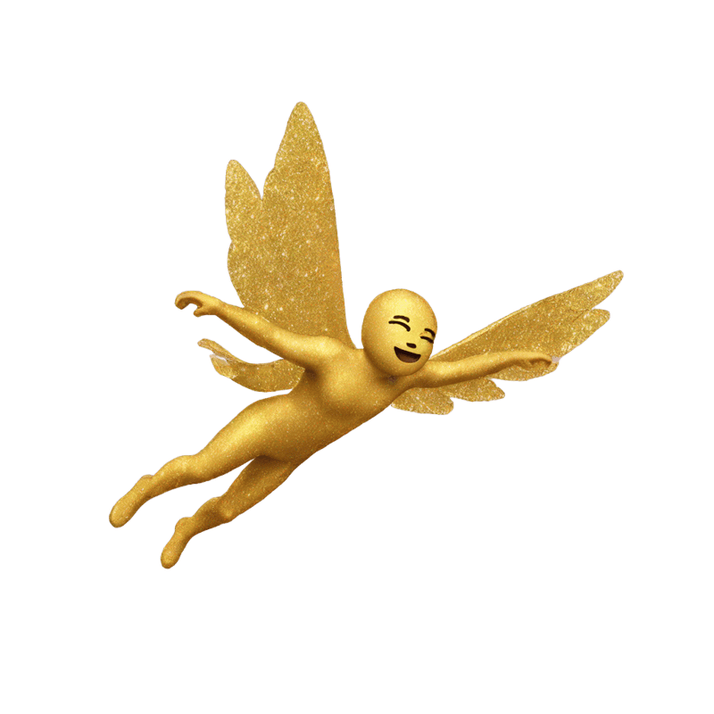 Flying gold glitter