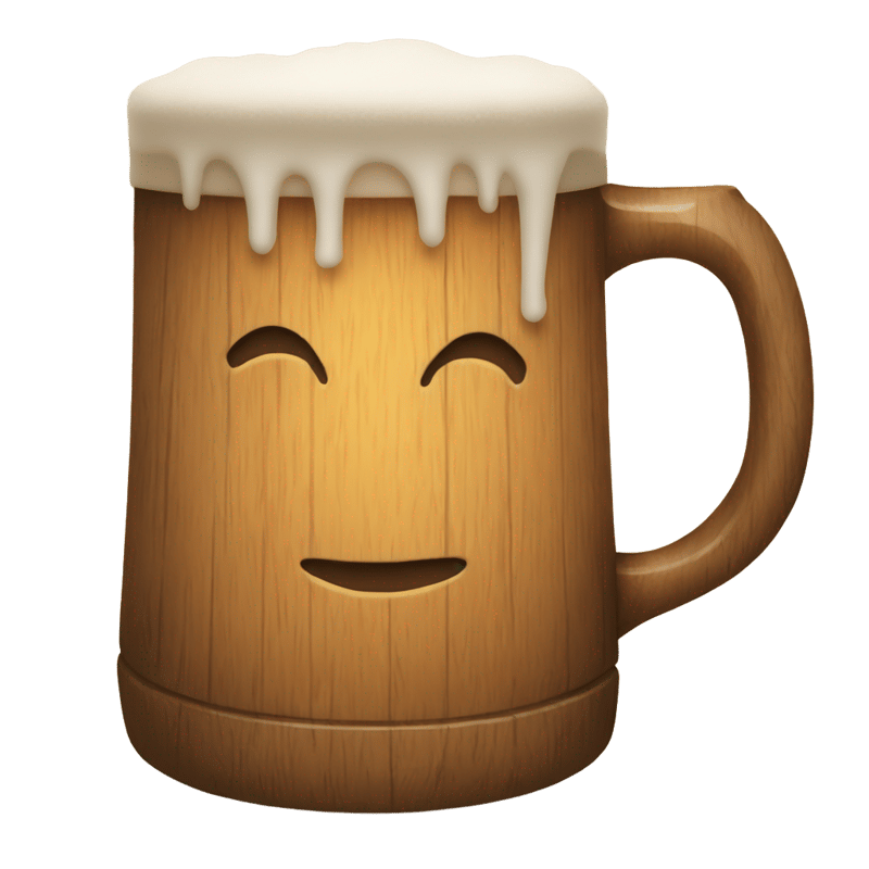 foamy wooden mug of beer