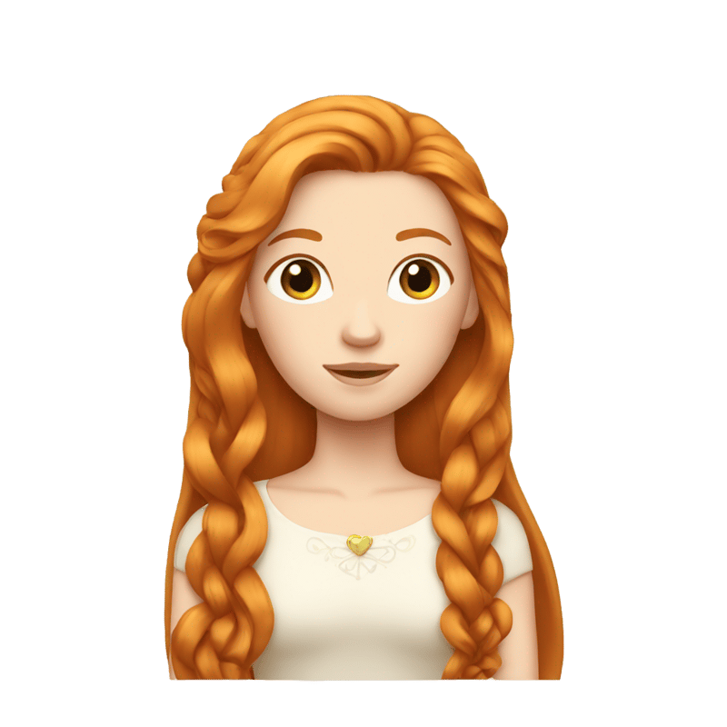 Ginger princess with long straight hair