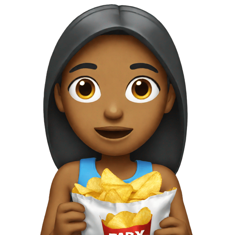 girl eating bag of chips