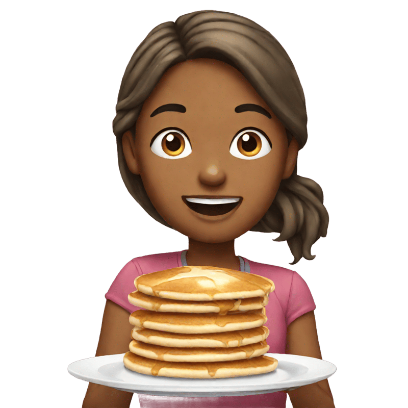 girl eating pancakes