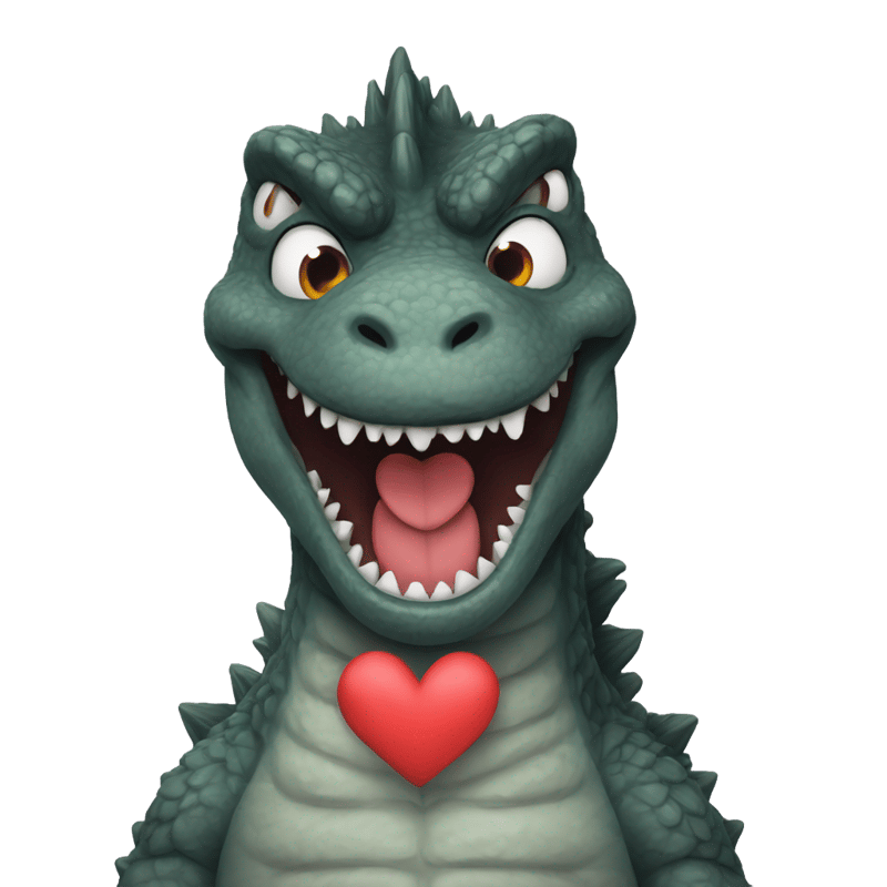 Godzilla Smiling Face with Heart-Eyes