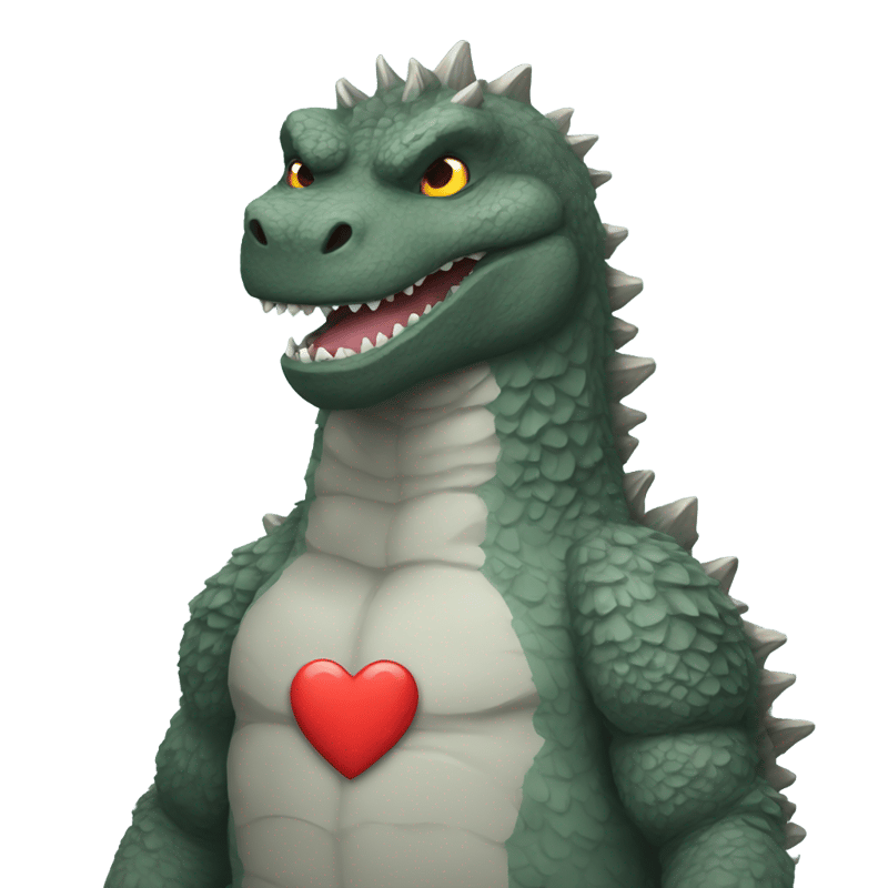 Godzilla with heart eyes