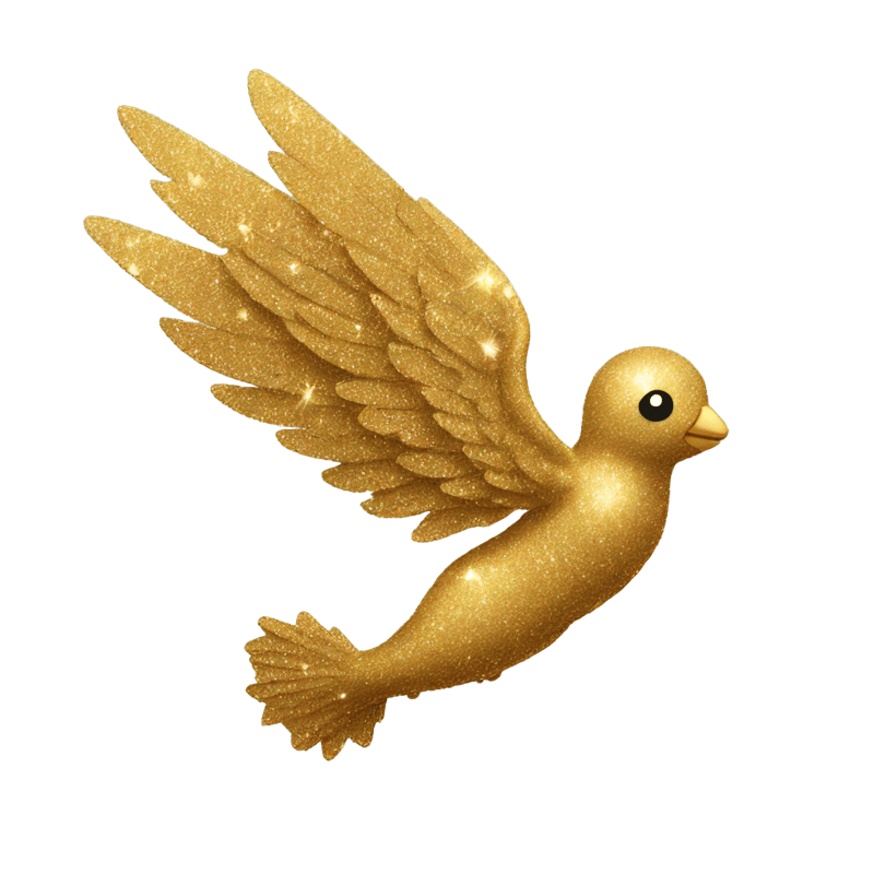 Golden glitter flying