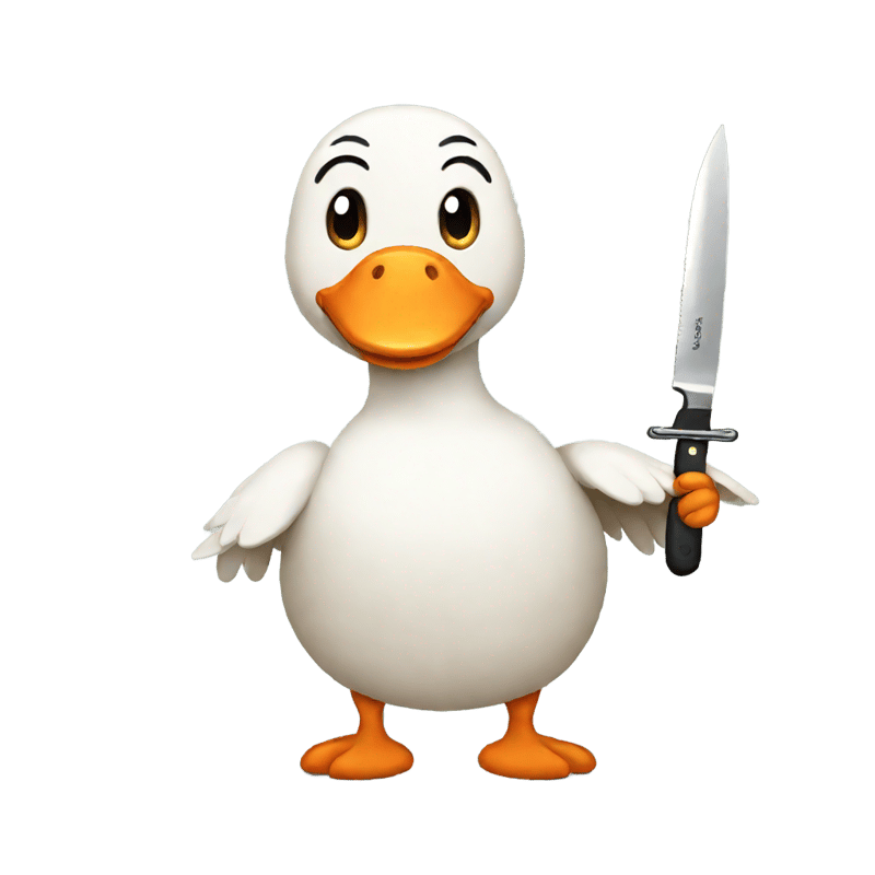 goose with a knife