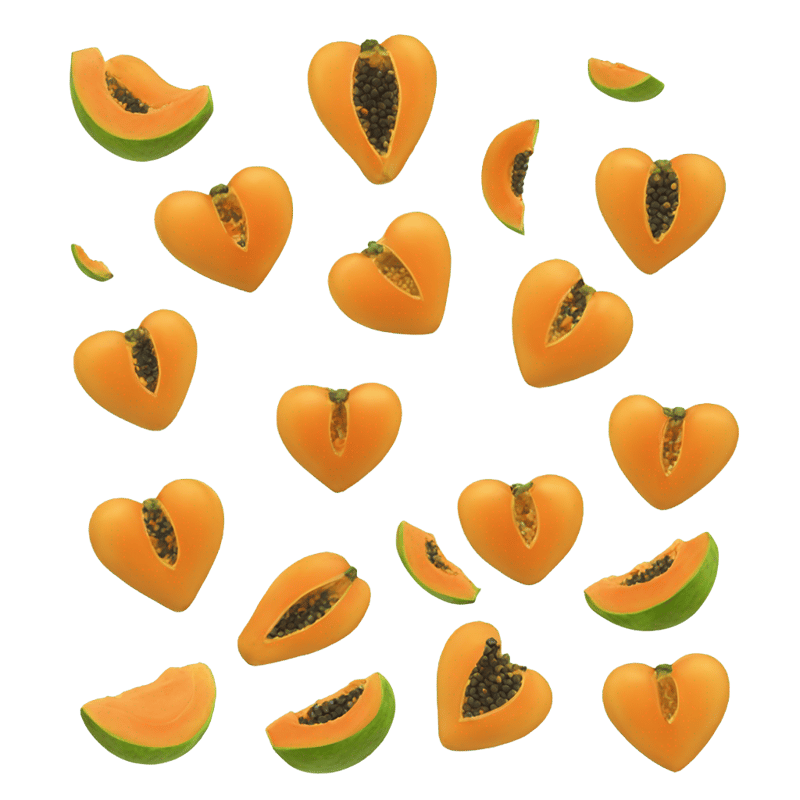 heart with papaya