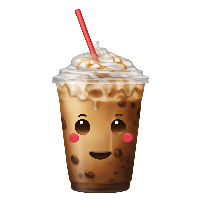 Iced coffee with straw