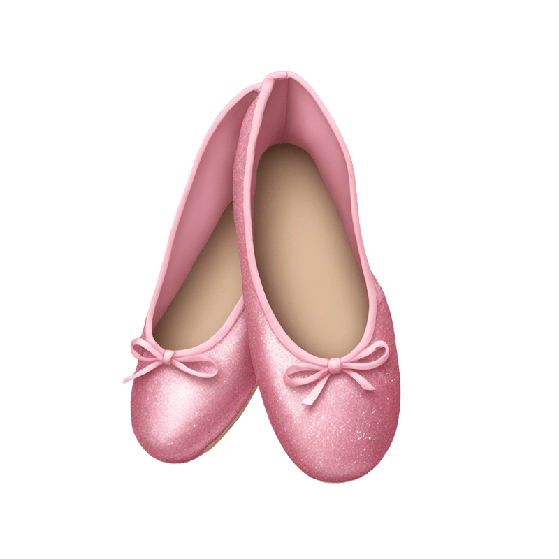 Light pink ballet shoes with a dark pink top decorated with silver glitter