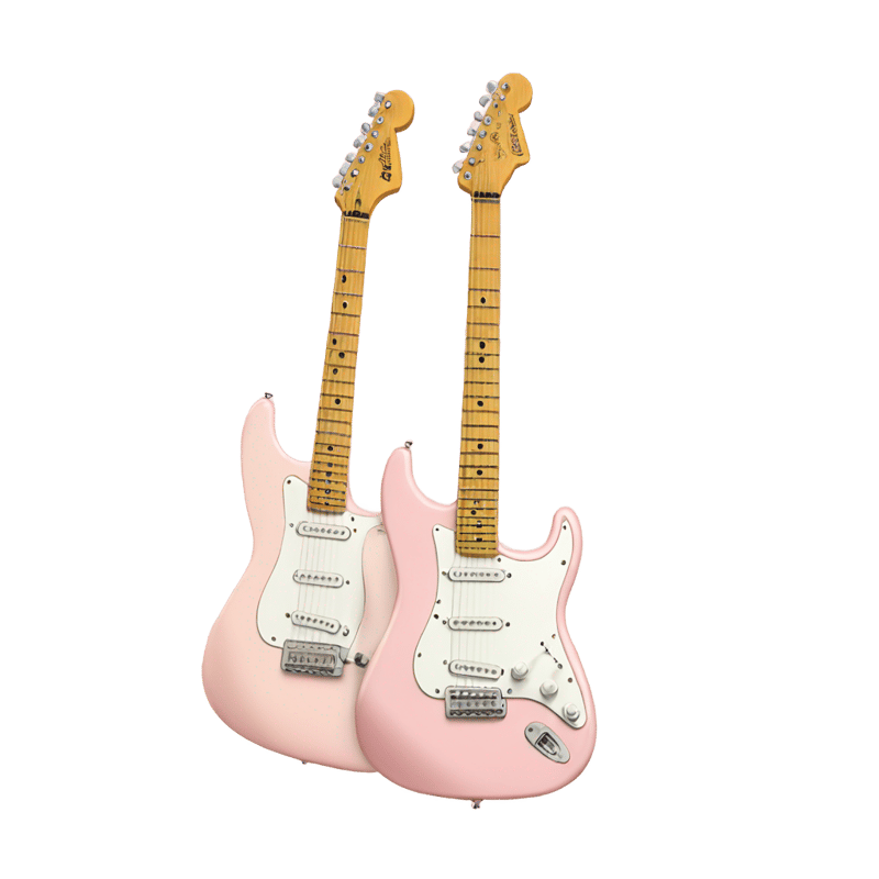 Light pink fender electric guitar