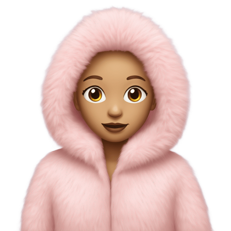 Long pale pink Pink fur coat