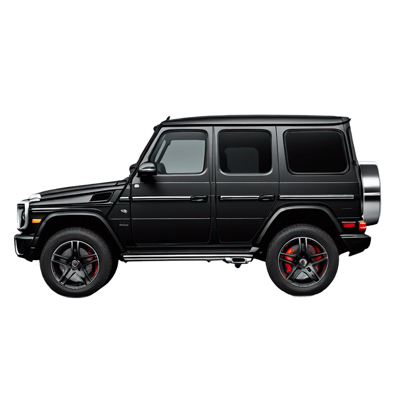 Matte black 2014 Mercedes g63 side profile