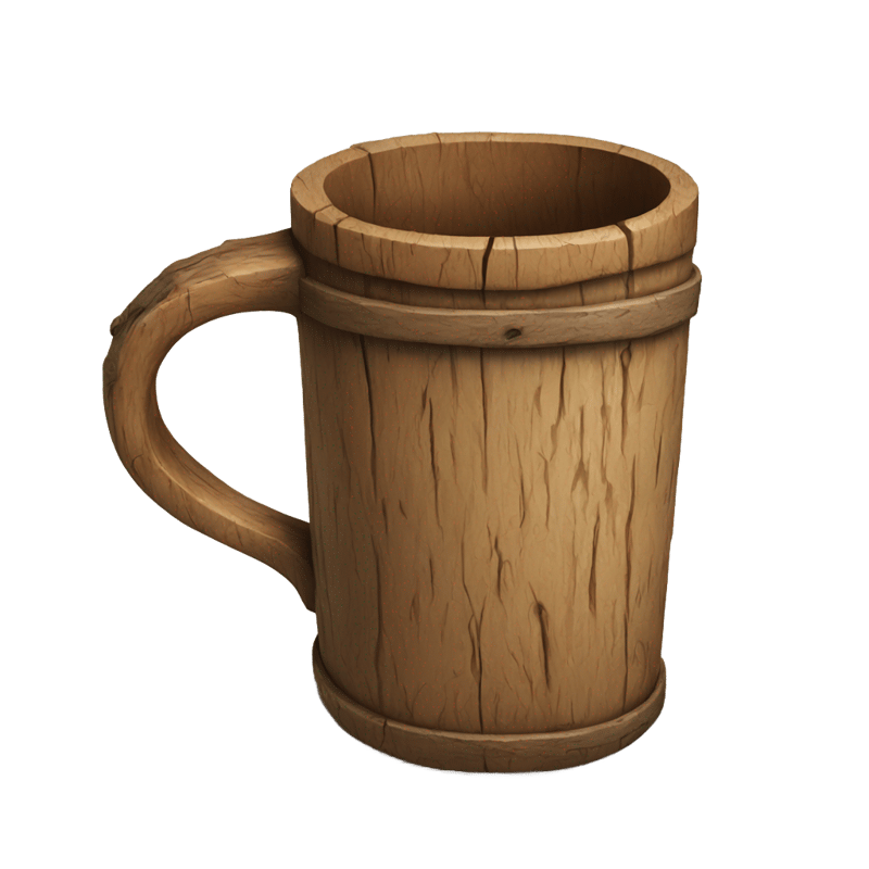 medieval wood mug