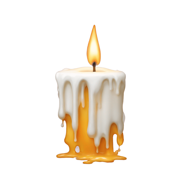 Melting candle horizontal