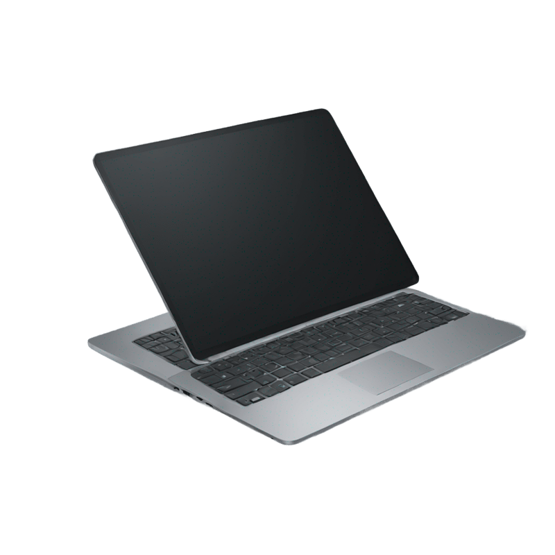 modern laptop with dark screen