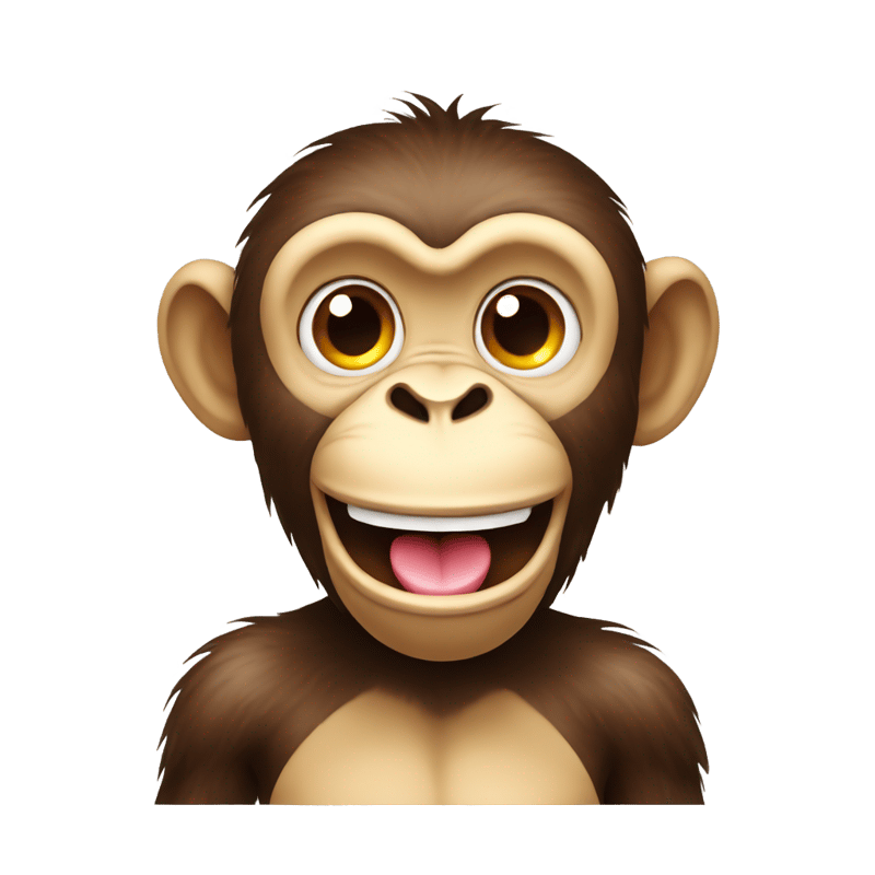 monkey emoji combined with playful emoji with its tongue out