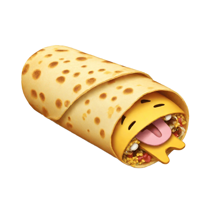 mouse trap emoji with a burrito instead of cheese